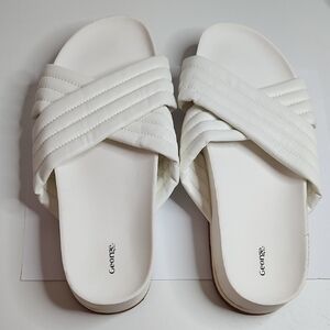 George Women's Cream Slide Sandals. Size 9.
